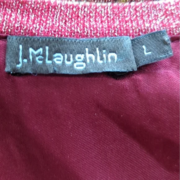 J. McLaughlin Pink & Gold/Gold Shimmer Pullover Sweater Decorative Buttons Sze L - Picture 7 of 9